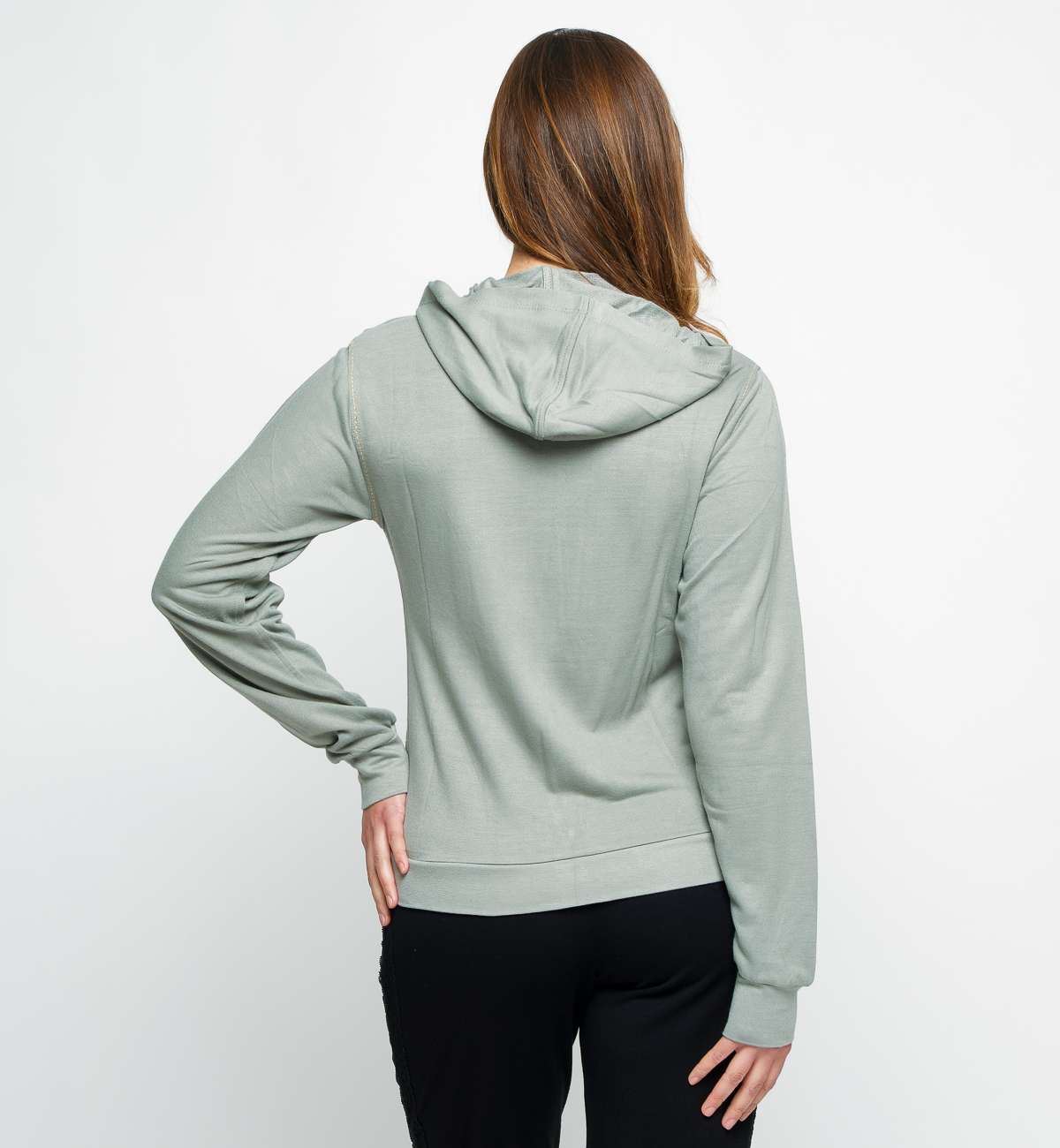 Gilet Capuche Bambou Broderie Coeur