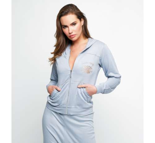 Gilet Capuche Bambou Broderie Coeur