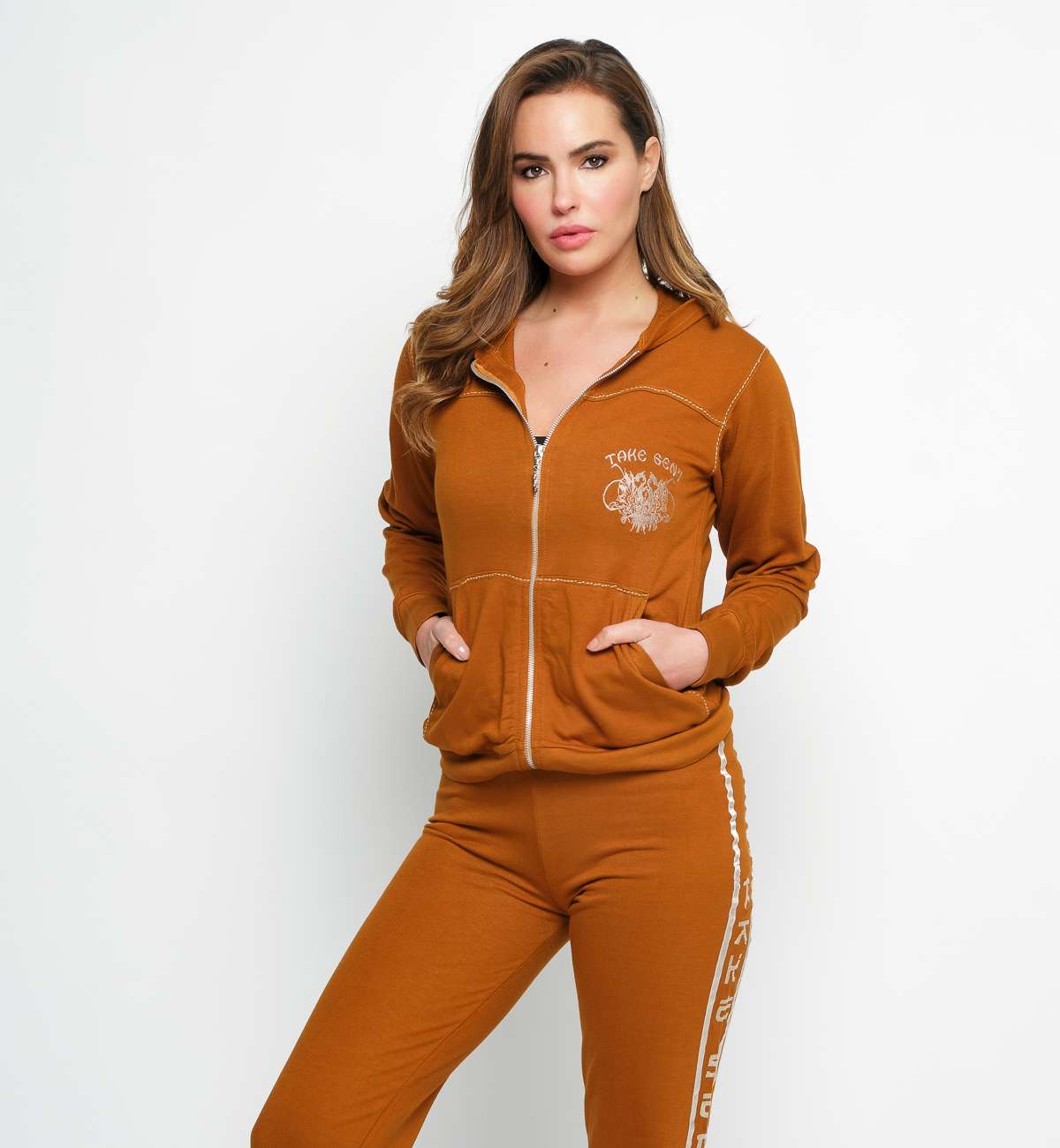 Gilet Capuche Bambou Broderie Coeur