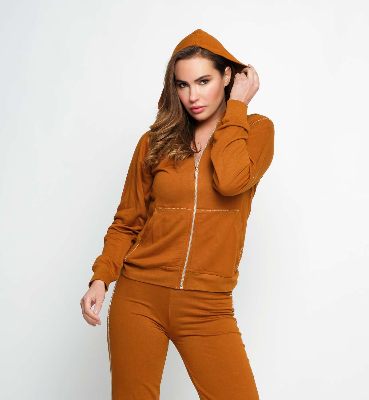 Gilet Capuche Bambou Broderie Coeur