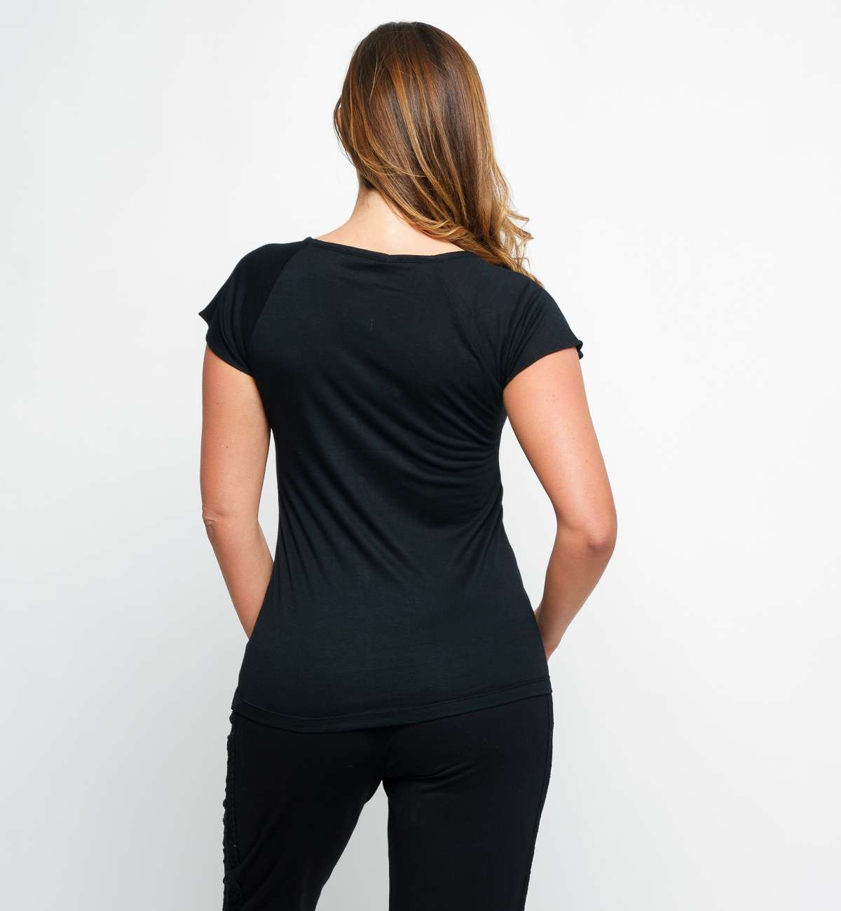 Tshirt col V manche courte bambou