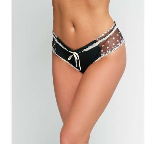 Shorty avec  dentelle côté et broderie