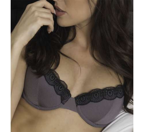 Soutien gorge corbeille microfibre et dentelle Hugo