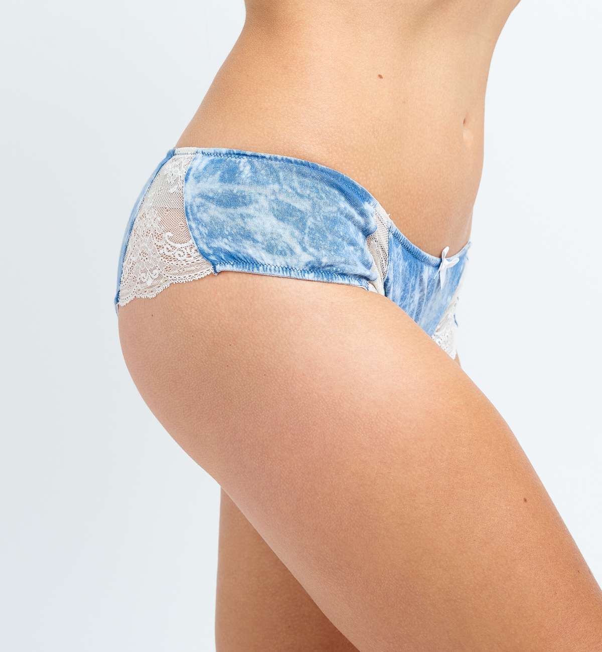 Shorty coton délavé dentelle