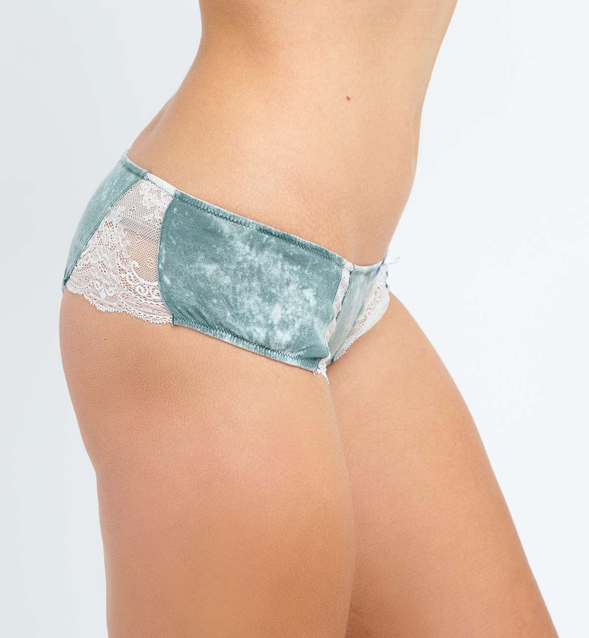 Shorty coton délavé dentelle