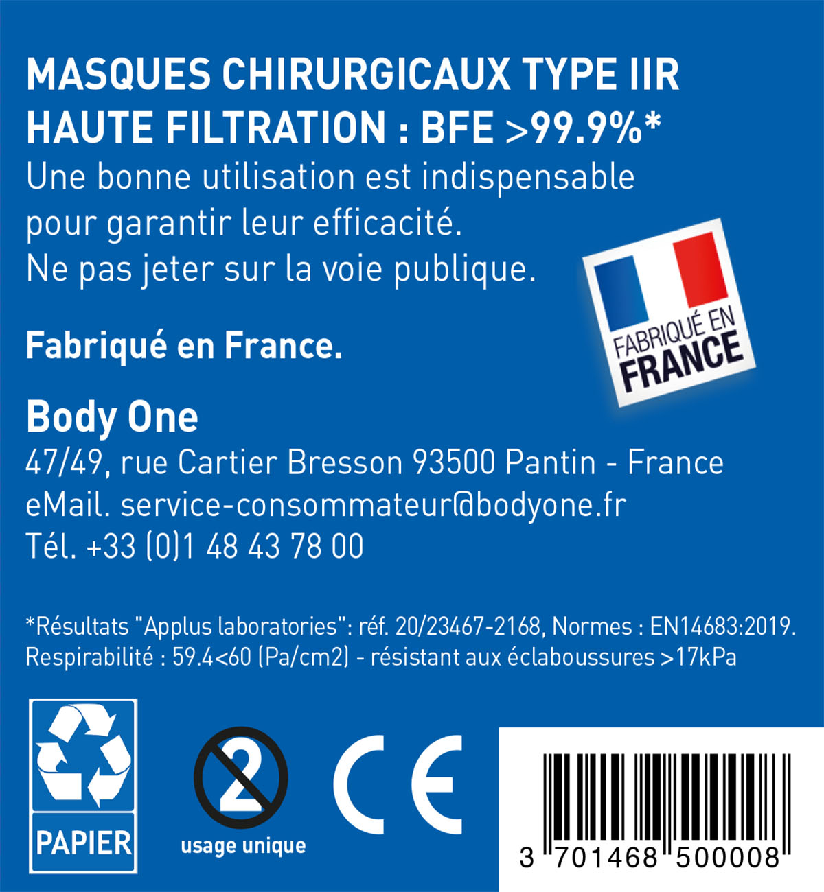 Masques chirurgicaux Type IIR...